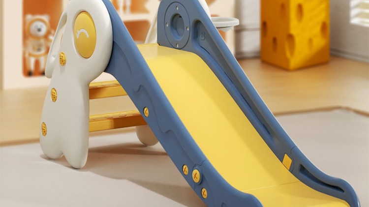 Blue, yellow and white three-color indoor slide